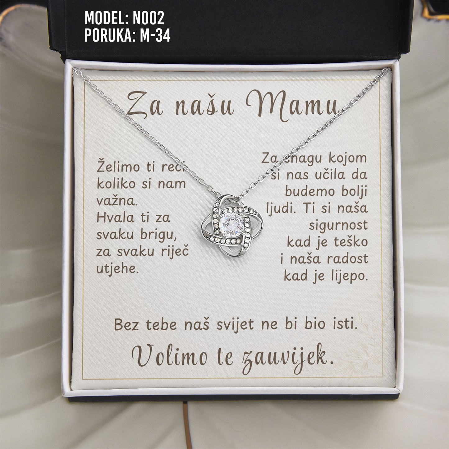Ogrlica “Za Mamu” | Premium poklon – 925 srebro + poruka