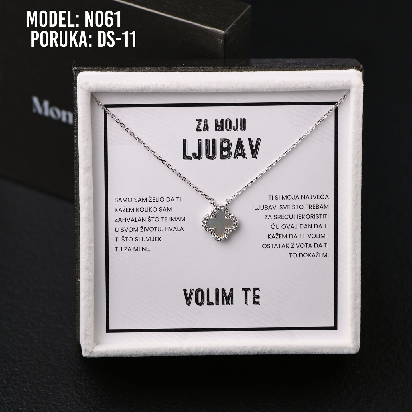 Poklon za Supurug ili Djevojku - 925 Srebrena Ogrlica, Lančić - Djetalina Sa 4 Lista