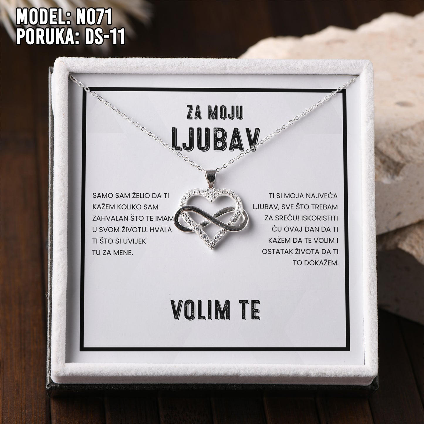 Poklon za Suprugu ili Djevojku - Srebreni Lančić 925 sa Emotivnom Porukom