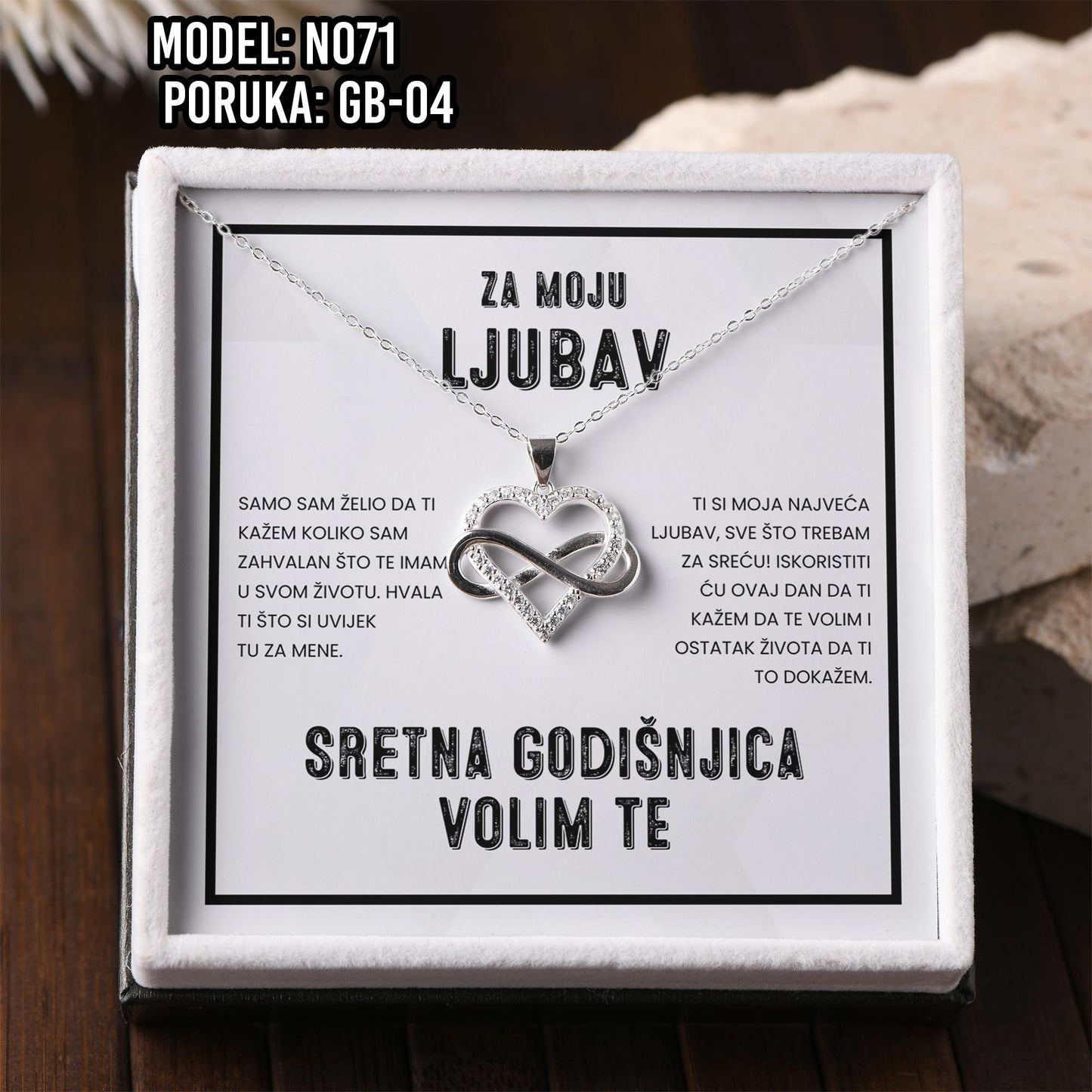 925 Srebrana Lančić, Ogrlica - Poklon za Godišnjicu Braka za Suprugu