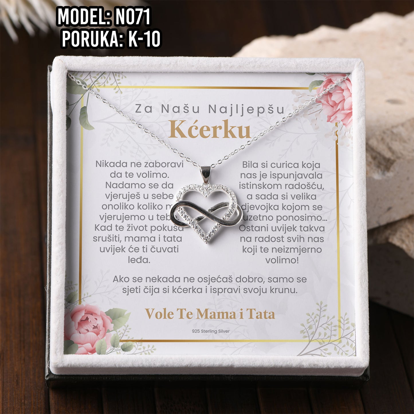 Najemotivniji Poklon za Kćerku – 925 Srebro & Posveta