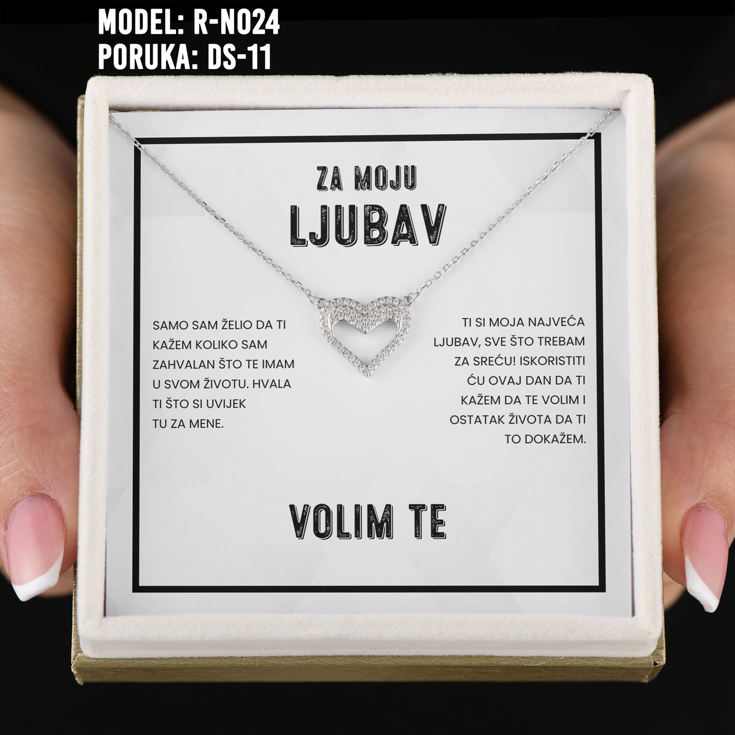 Poklon za Suprugu ili Djevojku - 925 Srebreni Lančić sa Emotivnom Posvetom