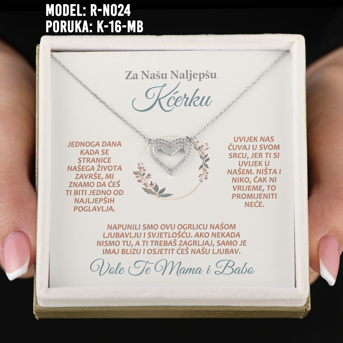 Poklon za Kćerku - 925 Srebreni Lančić sa Emotivnom Porukom