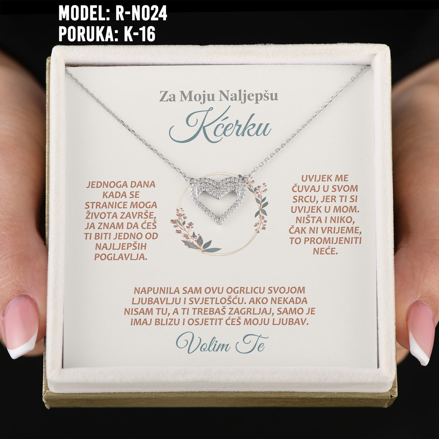 Poklon za Kćerku - 925 Srebreni Lančić sa Emotivnom Porukom