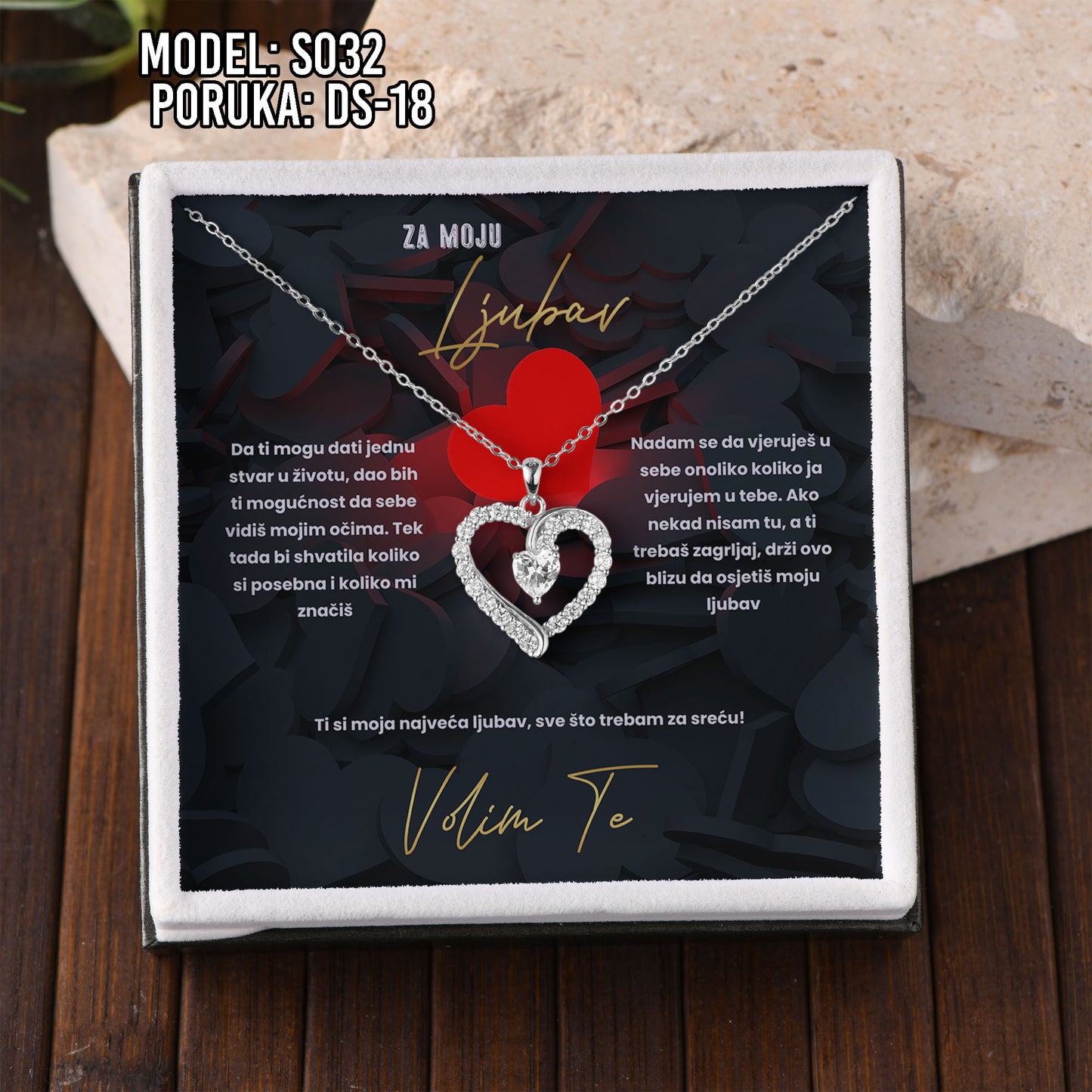 💖 925 Srebreni Lančić - Za Moju Ljubav | Poklon za Suprugu, Curu, Djevojku 💖