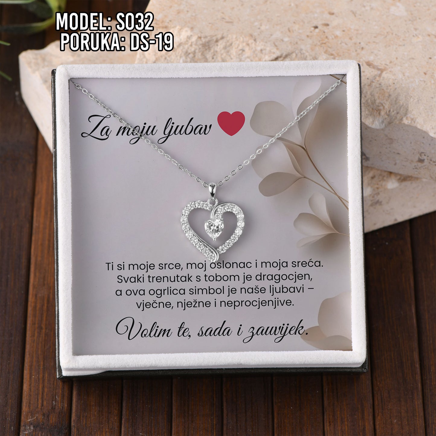 💖 925 Srebreni Lančić - Za Moju Ljubav | Poklon za Suprugu, Curu, Djevojku 💖