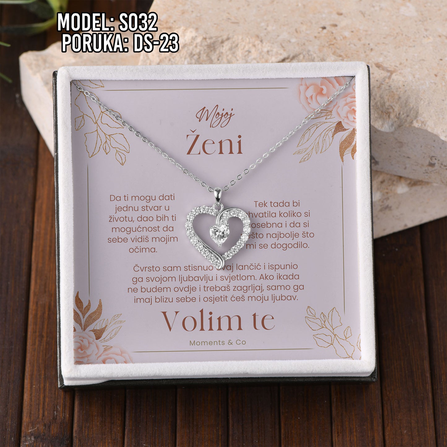 💖 925 Srebreni Lančić - Za Moju Ljubav | Poklon za Suprugu, Curu, Djevojku 💖