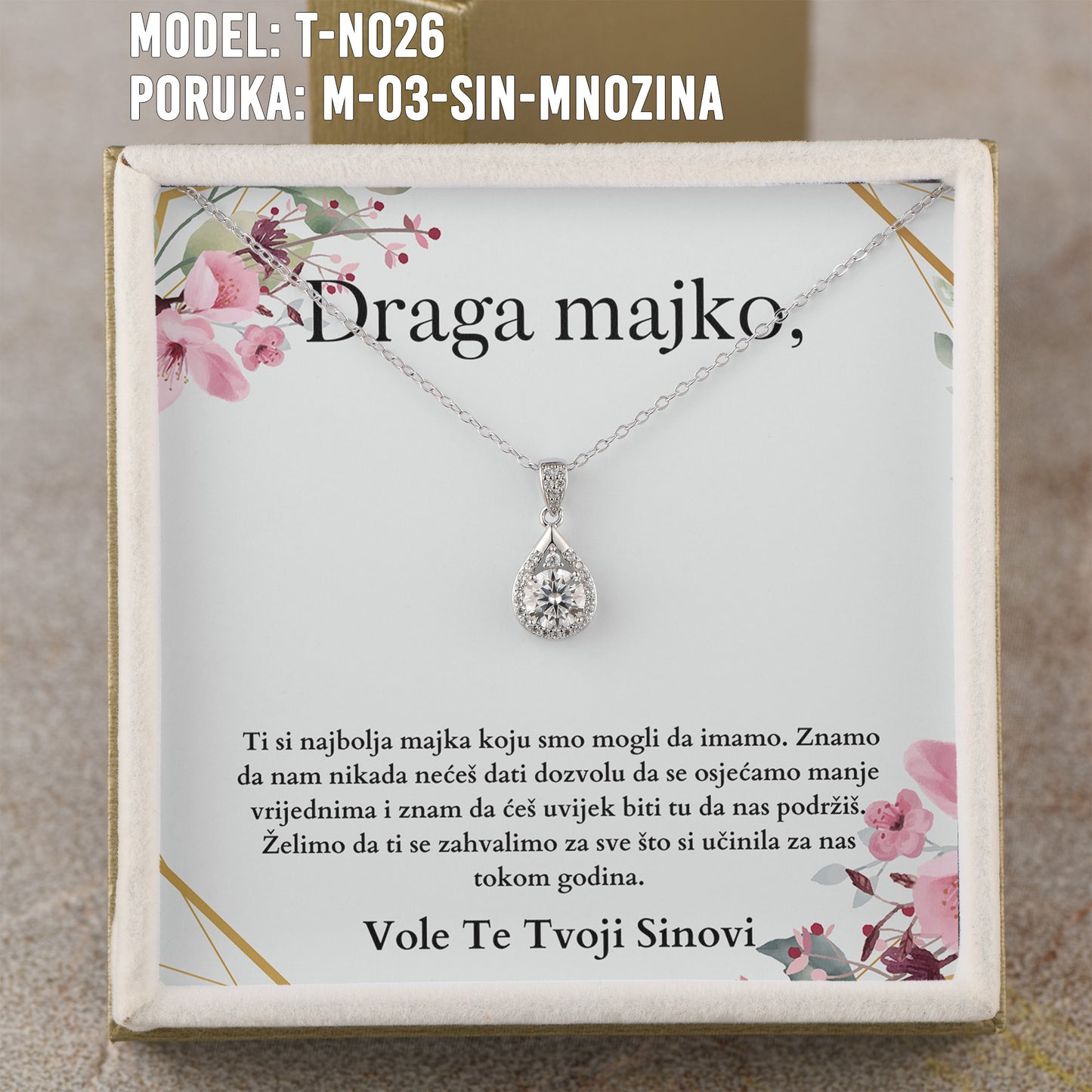 Poklon za Mamu - 925 Srebreni Lančić sa Porukom Koja Ima Značenje