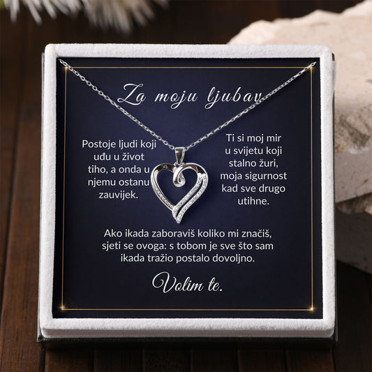 925 Srebrni Lančić “Srce” – Poklon s Porukom za Voljenu Osobu