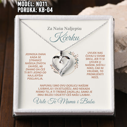 Bajramski Poklon za kćerku – Ogrlica Srce od 925 srebra i Poruka