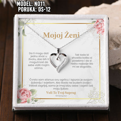 925 Srebrni Lančić “Srce” – Poklon s Porukom za Voljenu Osobu