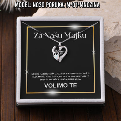 925 Srebreni Lančić Mom Opal - Poklon za Mamu - N030