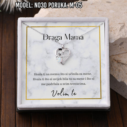 925 Srebreni Lančić Mom Opal - Poklon za Mamu - N030