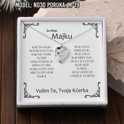 925 Srebreni Lančić Mom Opal - Poklon za Mamu - N030
