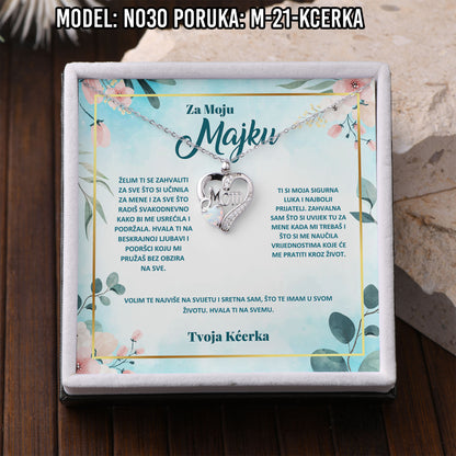 925 Srebreni Lančić Mom Opal - Poklon za Mamu - N030