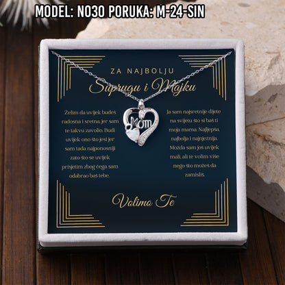 925 Srebreni Lančić Mom Opal - Poklon za Mamu - N030