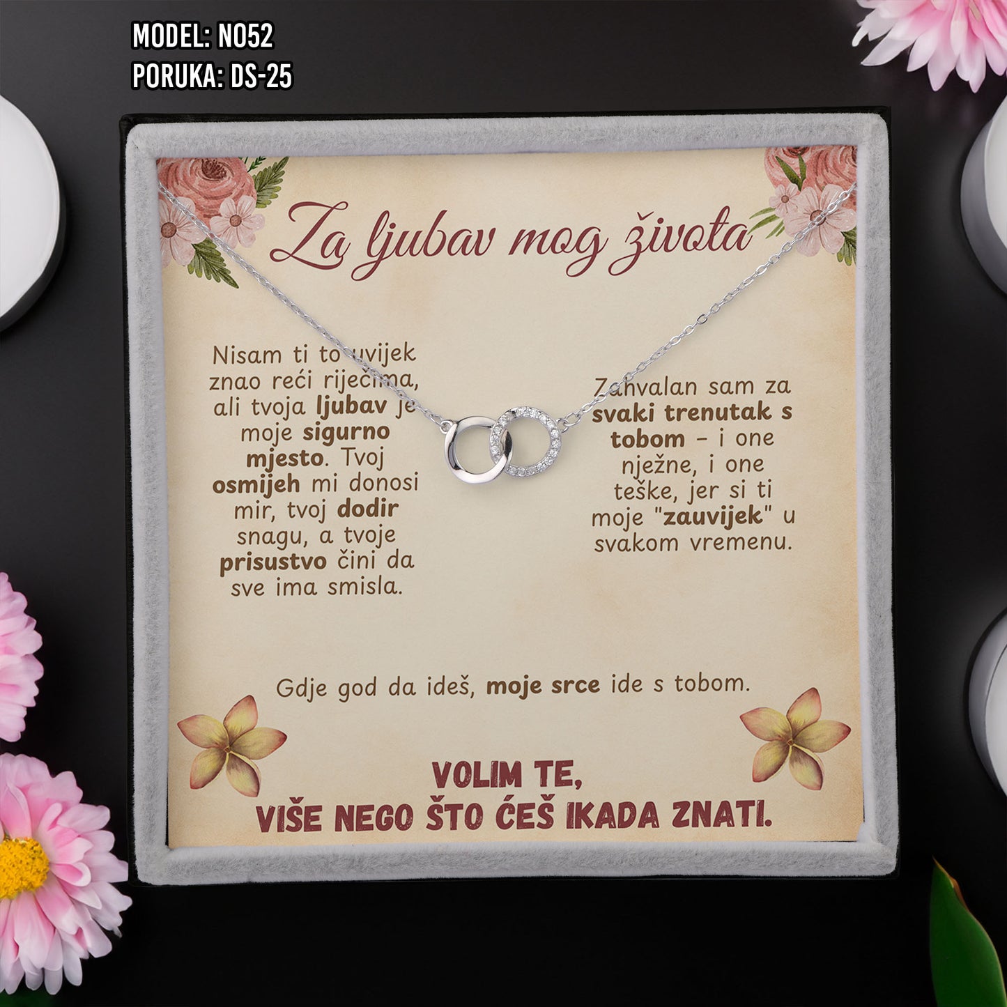 Ogrlica Neraskidiva Veza | Poklon za Nju – 925 srebro + poruka