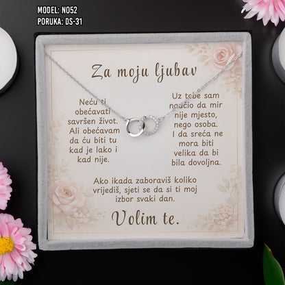 Ogrlica Neraskidiva Veza | Poklon za Nju – 925 srebro + poruka