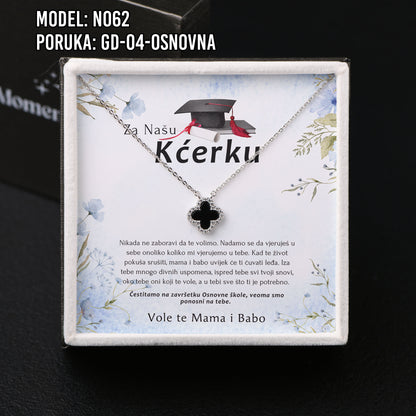 Poklon za maturu za Kćerku ili Sestru – ogrlica od 925 srebra - djetalina sa 4 lista