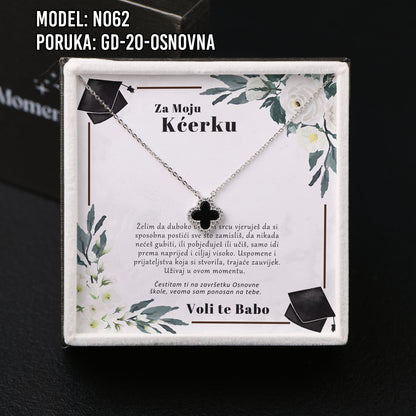 Poklon za maturu za Kćerku ili Sestru – ogrlica od 925 srebra - djetalina sa 4 lista