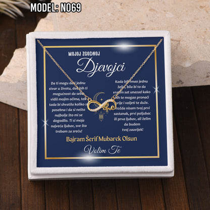 Bajramski poklon za voljenu osobu – ogrlica od 925 srebra sa porukom (18k pozlata)