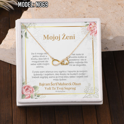 Bajramski poklon za voljenu osobu – ogrlica od 925 srebra sa porukom (18k pozlata)
