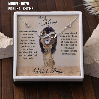 Narukvica Beskonačnost za Kćerku | 925 srebro + Poruka