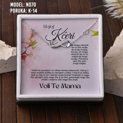 Narukvica Beskonačnost za Kćerku | 925 srebro + Poruka