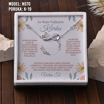 Narukvica Beskonačnost za Kćerku | 925 srebro + Poruka