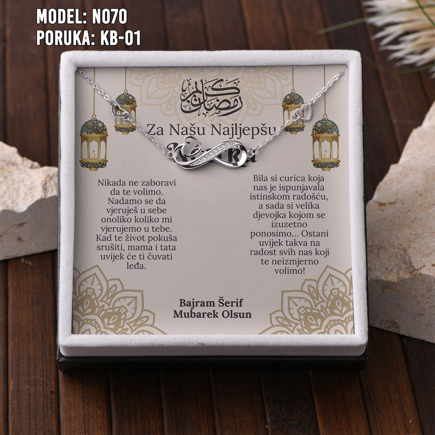 Bajramski poklon za kćerku – narukvica od 925 srebra sa personalizovanom porukom