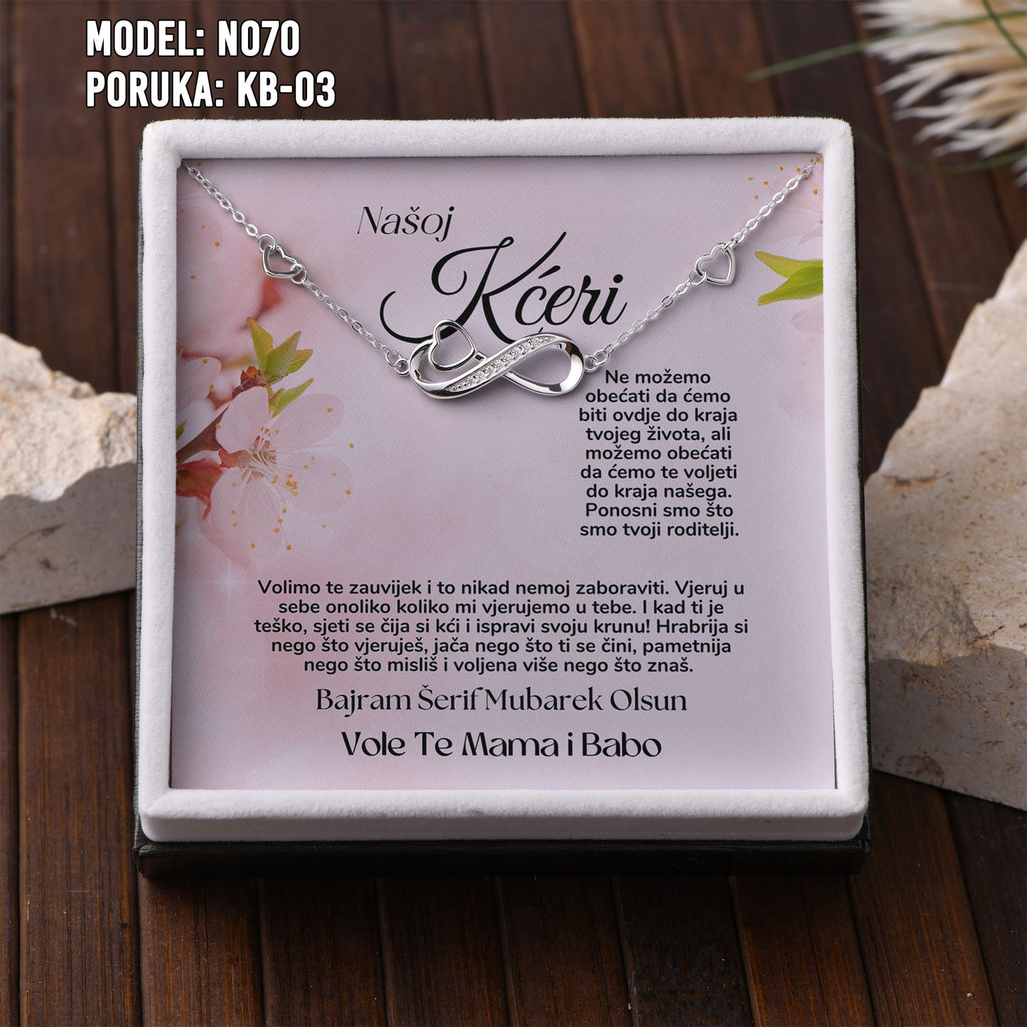 Bajramski poklon za kćerku – narukvica od 925 srebra sa personalizovanom porukom