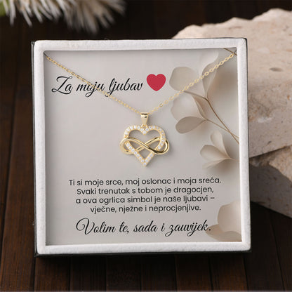 925 Srebrni Lančić “Infinity Heart” – Poklon s Porukom
