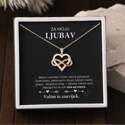 925 Srebrni Lančić “Infinity Heart” – Poklon s Porukom