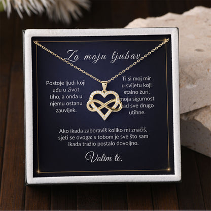 925 Srebrni Lančić “Infinity Heart” – Poklon s Porukom