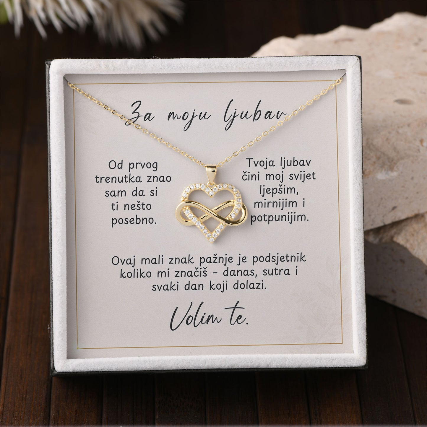 925 Srebrni Lančić “Infinity Heart” – Poklon s Porukom