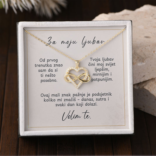 925 Srebrni Lančić “Infinity Heart” – Poklon s Porukom