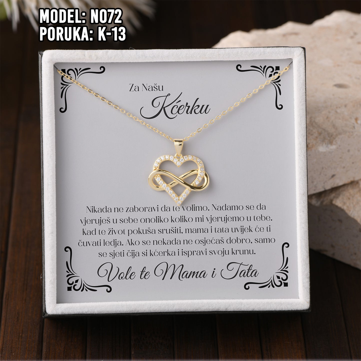 925 Srebreni Lančić - 14k Pozlata - Poklon za Kćer sa Posvetom ✨💖