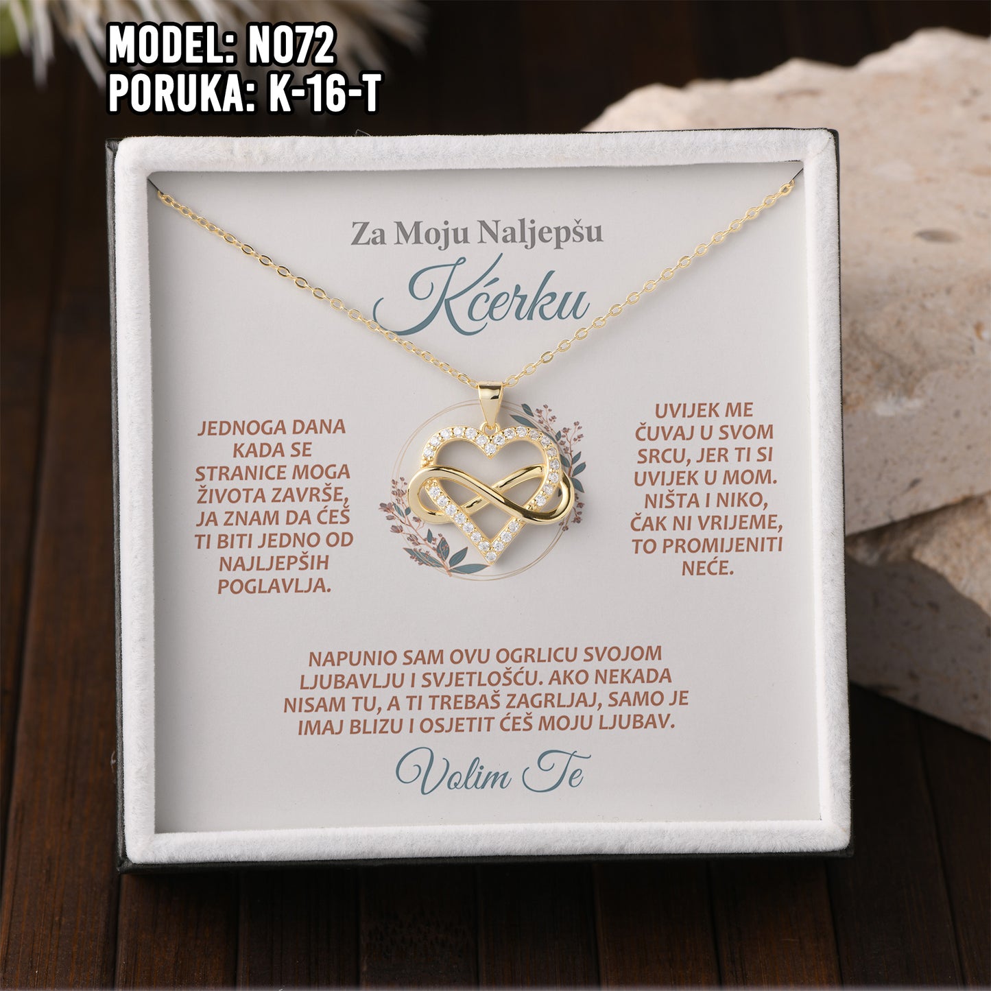 925 Srebreni Lančić - 14k Pozlata - Poklon za Kćer sa Posvetom ✨💖