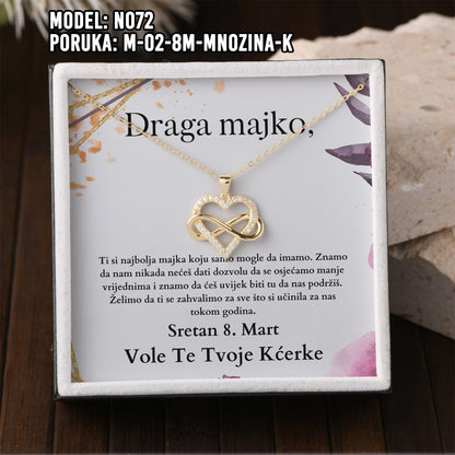 925 Srebreni Lančić - 14k Pozlata - Poklon za Majku za 8. Mart