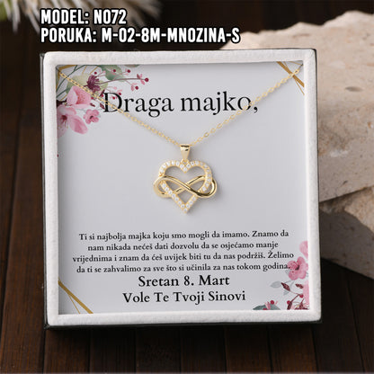 925 Srebreni Lančić - 14k Pozlata - Poklon za Majku za 8. Mart