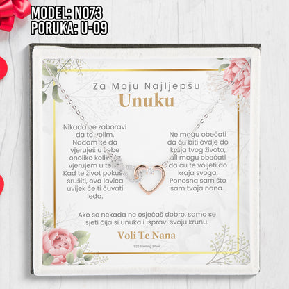 Poklon za Unuku - 925 Srebreni Lančić sa Emotivnom Posvetom