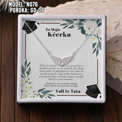 ✨ Za Našu Najljepšu Maturanticu – Ogrlica sa Anđeoskim Krilima ✨