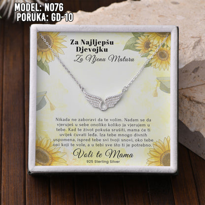 ✨ Za Našu Najljepšu Maturanticu – Ogrlica sa Anđeoskim Krilima ✨