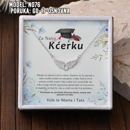 ✨ Za Našu Najljepšu Maturanticu – Ogrlica sa Anđeoskim Krilima ✨