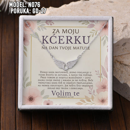 ✨ Za Našu Najljepšu Maturanticu – Ogrlica sa Anđeoskim Krilima ✨
