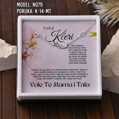 Narukvica “Krilo anđela” – Poklon za Kćerku | 925 srebro + poruka