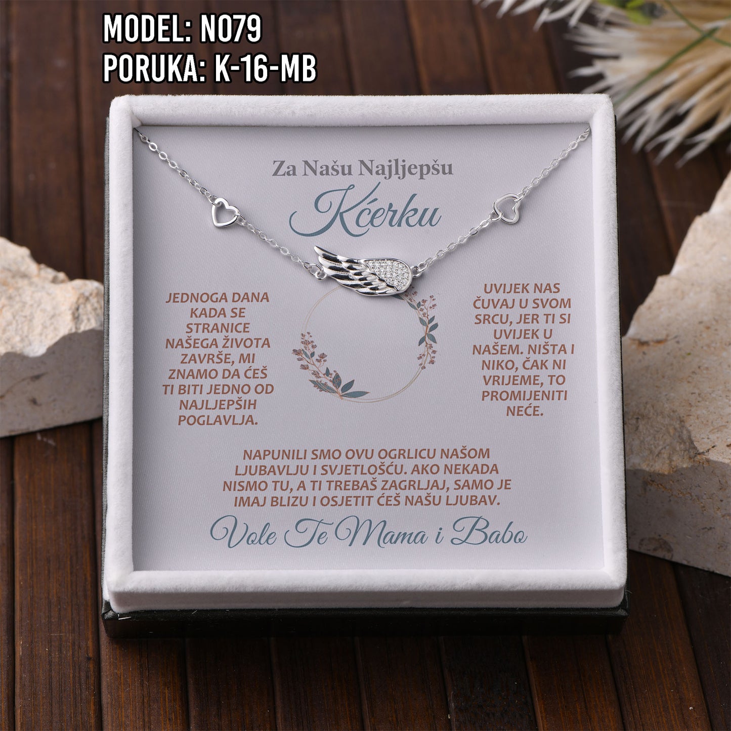 Narukvica “Krilo anđela” – Poklon za Kćerku | 925 srebro + poruka