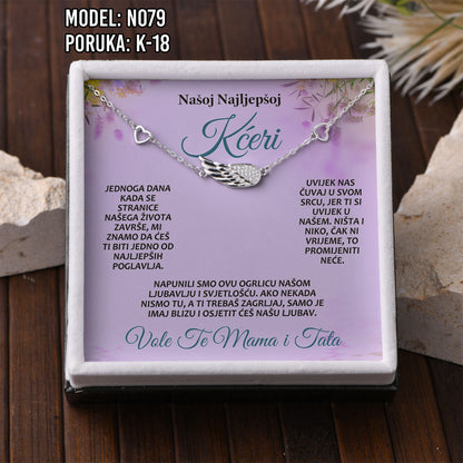 Narukvica “Krilo anđela” – Poklon za Kćerku | 925 srebro + poruka