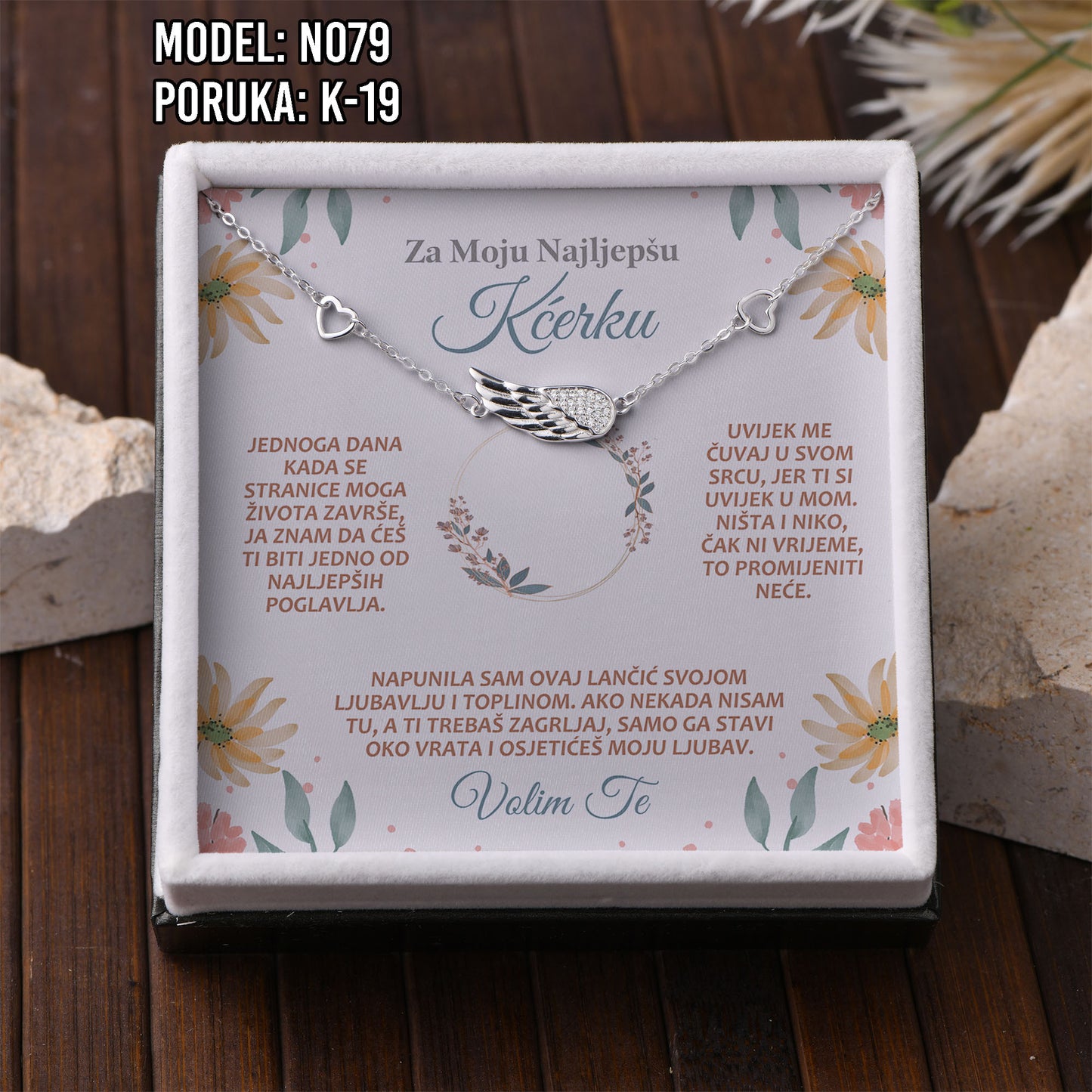 Narukvica “Krilo anđela” – Poklon za Kćerku | 925 srebro + poruka