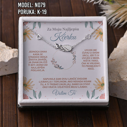 Narukvica “Krilo anđela” – Poklon za Kćerku | 925 srebro + poruka